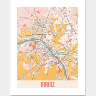 Mainz - Germany Chalk City Map Posters and Art